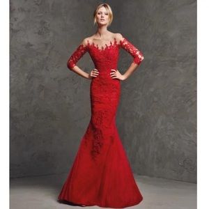 Red PRONOVIAS  Barcelona dress  - Brand New